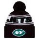New York Jets New Era Black 2024-25 Sideline Cuffed Knit Hat with Pom