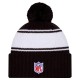 New York Jets New Era Black 2024-25 Sideline Cuffed Knit Hat with Pom