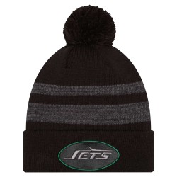 New York Jets New Era Black Dispatch Cuffed Knit Hat with Pom