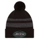 New York Jets New Era Black Dispatch Cuffed Knit Hat with Pom