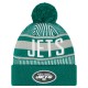 New York Jets New Era Green Striped  Cuffed Knit Hat with Pom