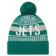 New York Jets New Era Green Striped  Cuffed Knit Hat with Pom