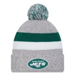 New York Jets New Era Heather Gray Cuffed Knit Hat with Pom