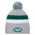 New York Jets New Era Heather Gray Cuffed Knit Hat with Pom