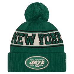 New York Jets New Era Kelly Green Retro Cuffed Knit Hat with Pom