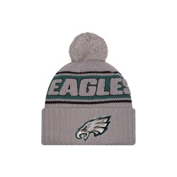 Philadelphia Eagles  New Era Gray 2024 Sideline Sport Cuffed Knit Hat with Pom