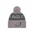 Philadelphia Eagles  New Era Gray 2024 Sideline Sport Cuffed Knit Hat with Pom