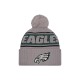 Philadelphia Eagles  New Era Gray 2024 Sideline Sport Cuffed Knit Hat with Pom