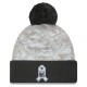 Philadelphia Eagles  New Era White-Graphite 2024 Salute To Service Digital Camo Cuffed Knit Hat with Pom