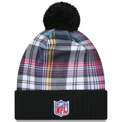Philadelphia Eagles New Era Black 2024 NFL Crucial Catch Cuffed Knit Hat with Pom