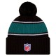 Philadelphia Eagles New Era Black 2024-25 Sideline Cuffed Knit Hat with Pom