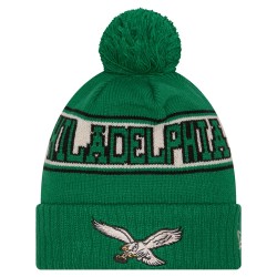 Philadelphia Eagles New Era Kelly Green Retro Cuffed Knit Hat with Pom