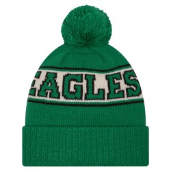 Philadelphia Eagles New Era Kelly Green Retro Cuffed Knit Hat with Pom