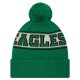 Philadelphia Eagles New Era Kelly Green Retro Cuffed Knit Hat with Pom