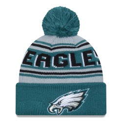 Philadelphia Eagles New Era Midnight Green Main Cuffed Knit Hat with Pom