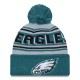 Philadelphia Eagles New Era Midnight Green Main Cuffed Knit Hat with Pom