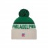 Philadelphia Eagles New Era Stone NFL Sideline Historic Cuffed Knit Hat with Pom