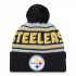 Pittsburgh Steelers  New Era Black  Main Cuffed Knit Hat with Pom