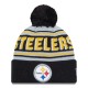 Pittsburgh Steelers  New Era Black  Main Cuffed Knit Hat with Pom