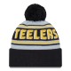 Pittsburgh Steelers  New Era Black  Main Cuffed Knit Hat with Pom