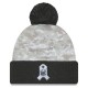 Pittsburgh Steelers  New Era White-Graphite 2024 Salute To Service Digital Camo Cuffed Knit Hat with Pom