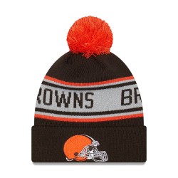 Preschool Cleveland Browns New Era Brown Repeat Cuffed Knit Hat with Pom