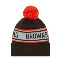 Preschool Cleveland Browns New Era Brown Repeat Cuffed Knit Hat with Pom