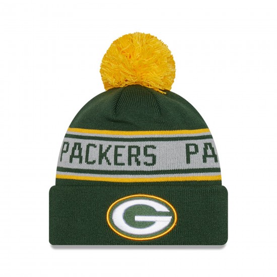 Preschool Green Bay Packers New Era Green Repeat Cuffed Knit Hat with Pom