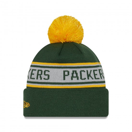 Preschool Green Bay Packers New Era Green Repeat Cuffed Knit Hat with Pom