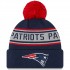 Preschool New England Patriots New Era Navy Repeat Cuffed Knit Hat with Pom
