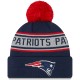 Preschool New England Patriots New Era Navy Repeat Cuffed Knit Hat with Pom