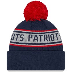 Preschool New England Patriots New Era Navy Repeat Cuffed Knit Hat with Pom