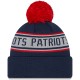 Preschool New England Patriots New Era Navy Repeat Cuffed Knit Hat with Pom