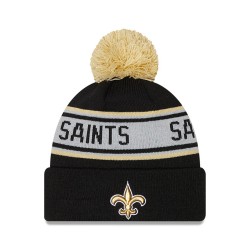 Preschool New Orleans Saints New Era Black Repeat Cuffed Knit Hat with Pom
