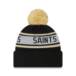 Preschool New Orleans Saints New Era Black Repeat Cuffed Knit Hat with Pom