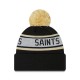 Preschool New Orleans Saints New Era Black Repeat Cuffed Knit Hat with Pom