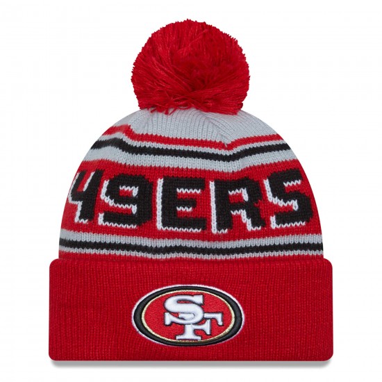 San Francisco 49ers  New Era Scarlet  Main Cuffed Knit Hat with Pom
