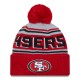 San Francisco 49ers  New Era Scarlet  Main Cuffed Knit Hat with Pom