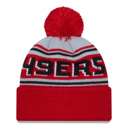 San Francisco 49ers  New Era Scarlet  Main Cuffed Knit Hat with Pom