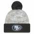 San Francisco 49ers  New Era White-Graphite 2024 Salute To Service Digital Camo Cuffed Knit Hat with Pom