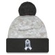 San Francisco 49ers  New Era White-Graphite 2024 Salute To Service Digital Camo Cuffed Knit Hat with Pom