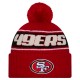 San Francisco 49ers New Era Scarlet 2024 Sideline Cuffed Knit Hat with Pom