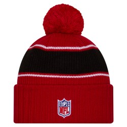 San Francisco 49ers New Era Scarlet 2024 Sideline Cuffed Knit Hat with Pom