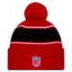 San Francisco 49ers New Era Scarlet 2024 Sideline Sport Cuffed Knit Hat with Pom