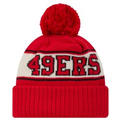San Francisco 49ers New Era Scarlet Retro Cuffed Knit Hat with Pom