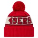San Francisco 49ers New Era Scarlet Retro Cuffed Knit Hat with Pom