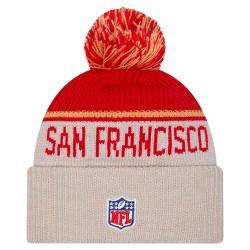 San Francisco 49ers New Era Stone NFL Sideline Historic Cuffed Knit Hat with Pom