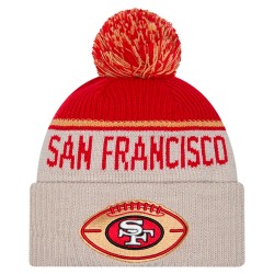 San Francisco 49ers New Era Stone NFL Sideline Historic Cuffed Knit Hat with Pom