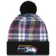 Seattle Seahawks New Era Black 2024 NFL Crucial Catch Cuffed Knit Hat with Pom