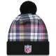 Seattle Seahawks New Era Black 2024 NFL Crucial Catch Cuffed Knit Hat with Pom